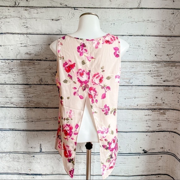 Express Split-Back Pink Floral Tank - Picture 3 of 3